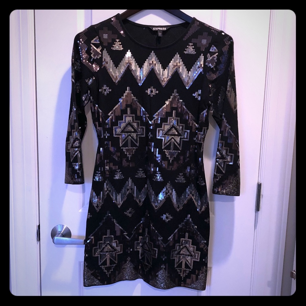 Sequin Aztec Dress